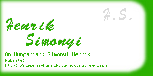 henrik simonyi business card